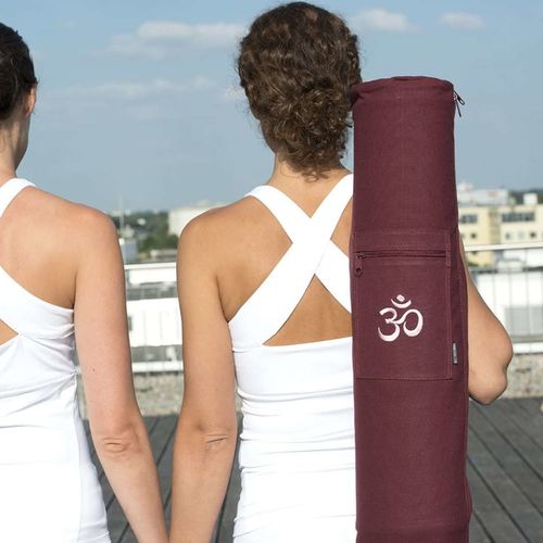 Yogistar Yogatasche Yogibag OM Baumwolle bordeaux