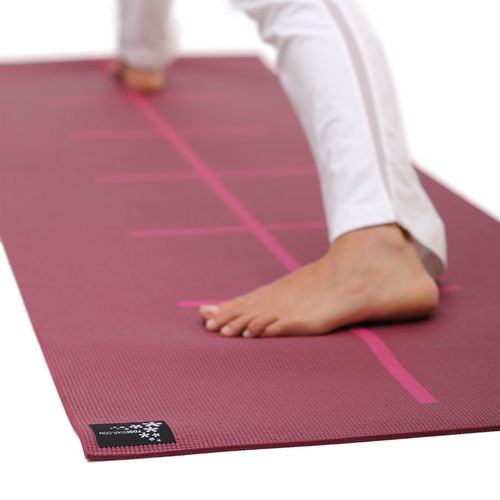 Yogistar Yogamatte Plus Alignment - rutschfest - bordeaux