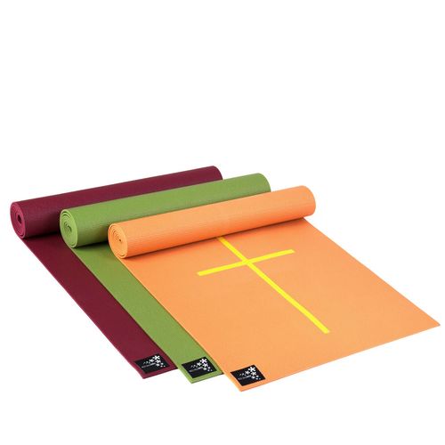 Yogistar Yogamatte Plus Alignment - rutschfest - bordeaux