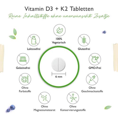 Vit4ever Vitamin D3 5000 I.E. 125 µg + K2 200 µg 365 Tabletten
