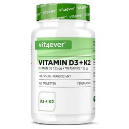 Vit4ever Vitamin D3 5000 I.E. 125 g + K2 100 g 365...