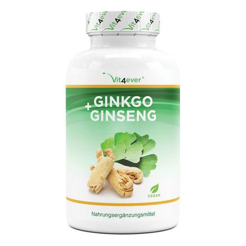 Vit4ever Ginkgo Ginseng Mix 8000 Ginkgo & Ginseng Spezial Extrakt 365 Tabletten
