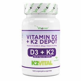 Vit4ever Vitamin D3 20.000 I.E. 500 µg + K2 200 µg 100 Tabletten