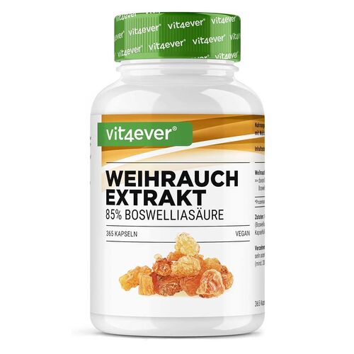 Vit4ever Weihrauch Extrakt 1000 - 85% Boswellia-Sure 365 Kapseln