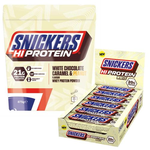 Snickers Hi Protein Pulver 875g + Snickers Hi Protein Riegel 12 x 57 g