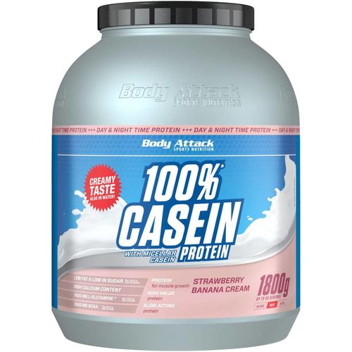 Body Attack 100% Casein Protein 1800g Erdbeere Banane