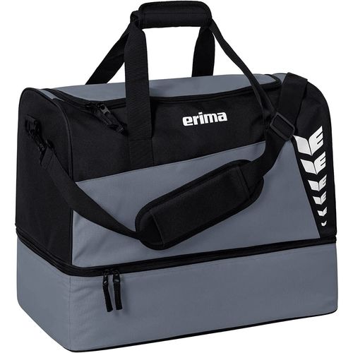 Erima Six Wings Sporttasche mit Bodenfach S Grau / Schwarz