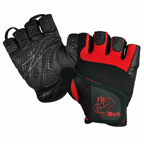 FitWelt Fitnesshandschuhe Light F1 Rot XL