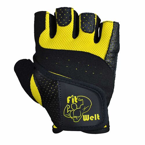 FitWelt Fitnesshandschuhe Light F2 Gelb