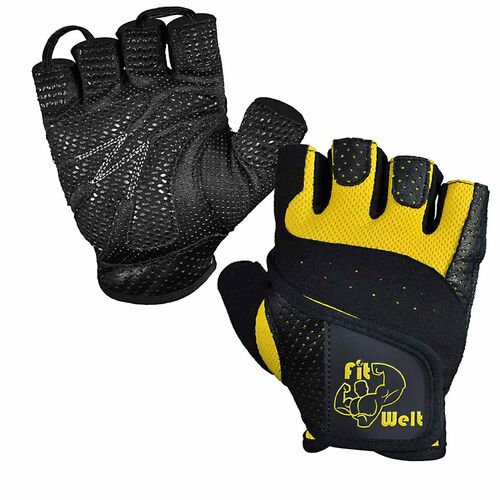 FitWelt Fitnesshandschuhe Light F2 Gelb