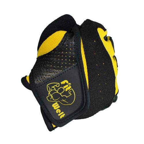 FitWelt Fitnesshandschuhe Light F2 Gelb M