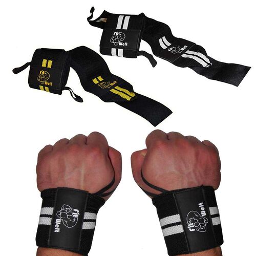 FitWelt Handgelenkbandagen Schwarz-Wei