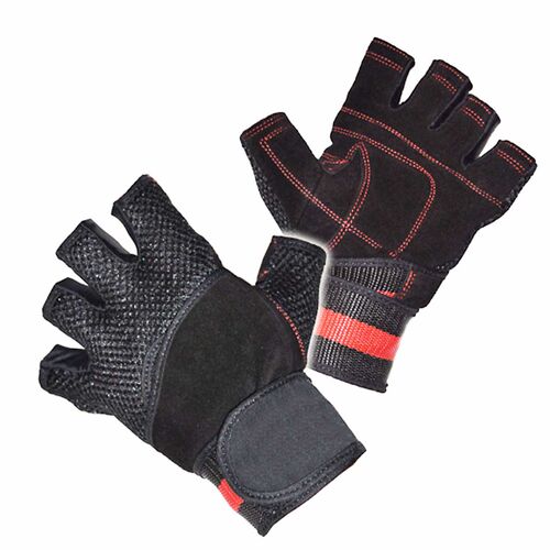 FitWelt Profi Fitnesshandschuh schwarz-rot M