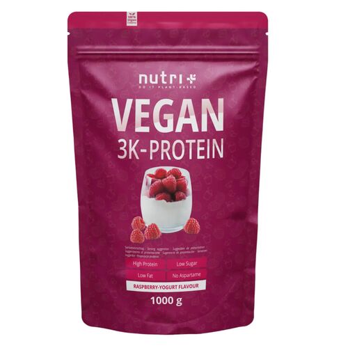 Nutri+ Vegan 3K Protein 1000g Himbeer-Joghurt