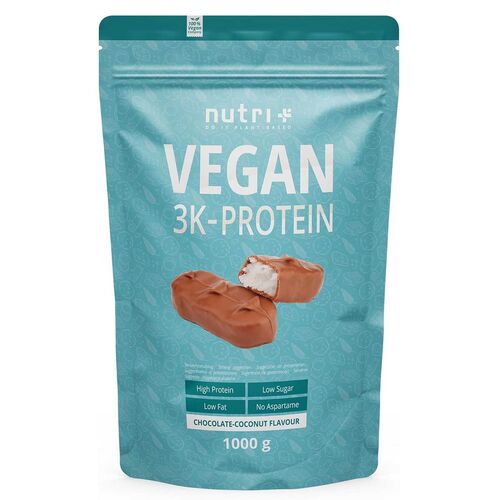 Nutri+ Vegan 3K Protein 1000g Schokolade-Kokosnuss