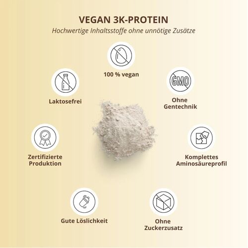 Nutri+ Vegan 3K Protein 1000g Natural *B-Ware*