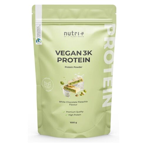 Nutri+ Vegan 3K Protein 1000g Wei�e Schokolade Pistazie